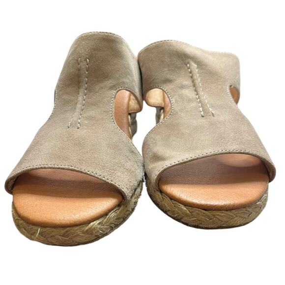 ANDRE ASSOUS Alana Wedge Espadrilles Leather Sandals Spain EU 38 7.5 - Picture 6 of 9